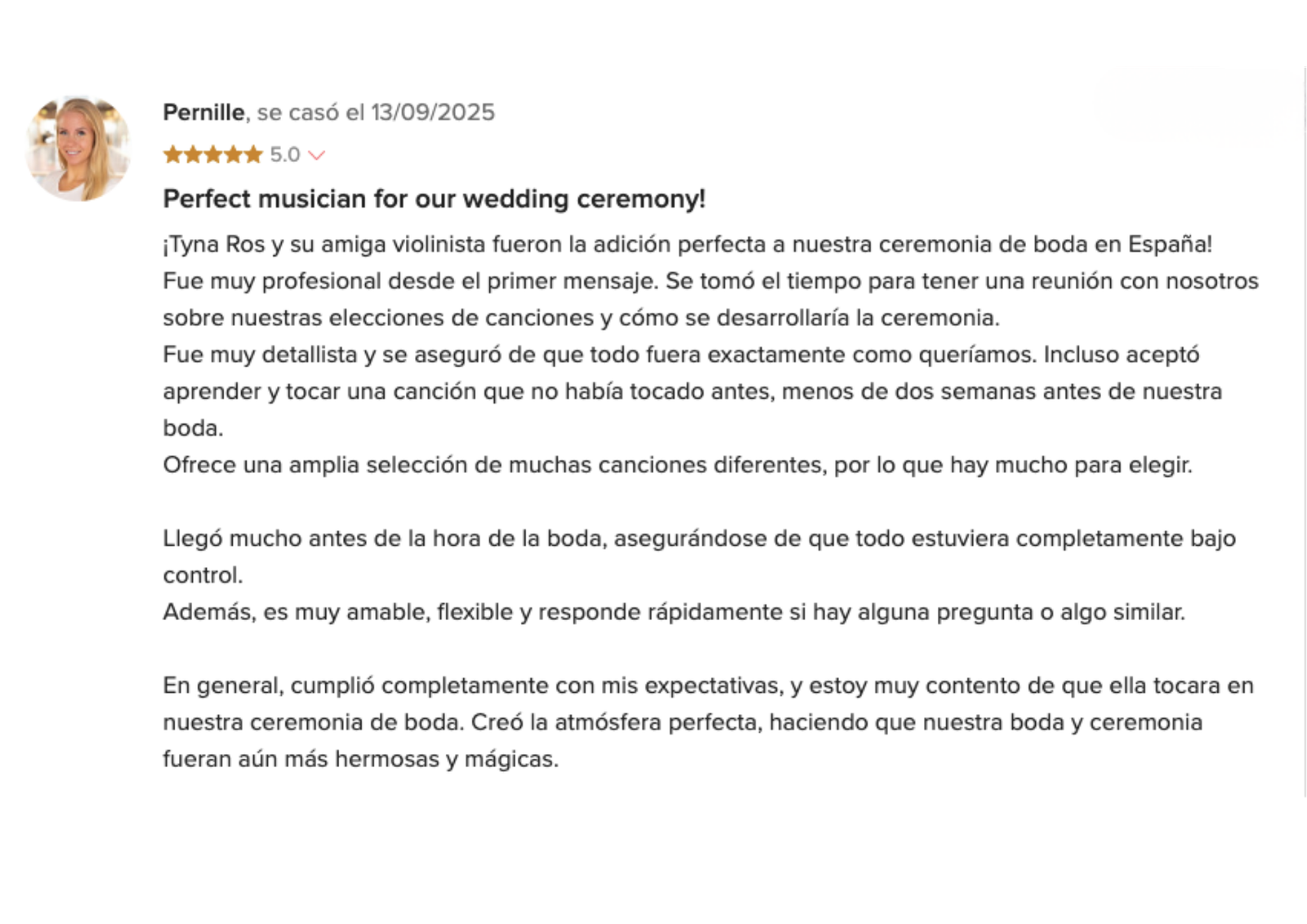 Destination Weddings on the Costa Blanca Five-star review from Pernille, wedding at Finca Las Pecas, Córdoba